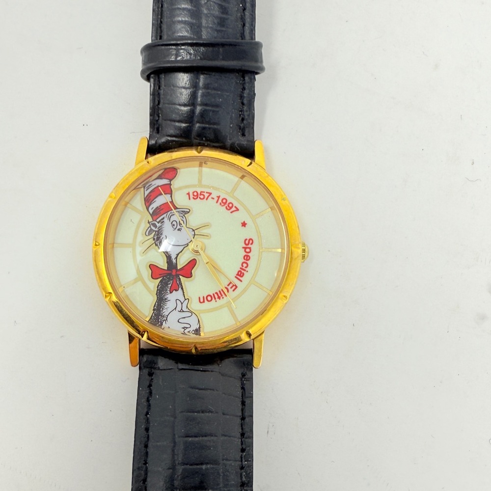 Vintage Dr. Seuss Cat‎ in the Hat Ltd Edition Watch 1957-1997 No Bx gently worn